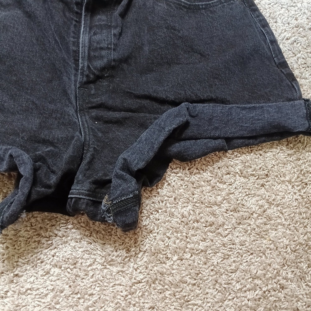 Abercrombie & Fitch Curve Love Dad Shorts Womens 14/32 Black Excellent High Rise - Picture 4 of 6